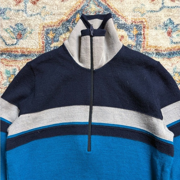 Vintage White Ram 1/4 Zip-up Pullover Sweater Small - Picture 4 of 5